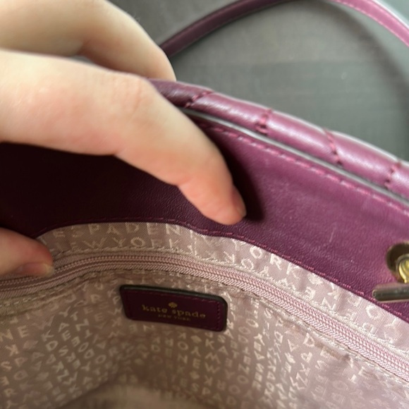 Kate Spade Purple Quilted Shoulder Bag with Gold Accents - Picture 3 of 7